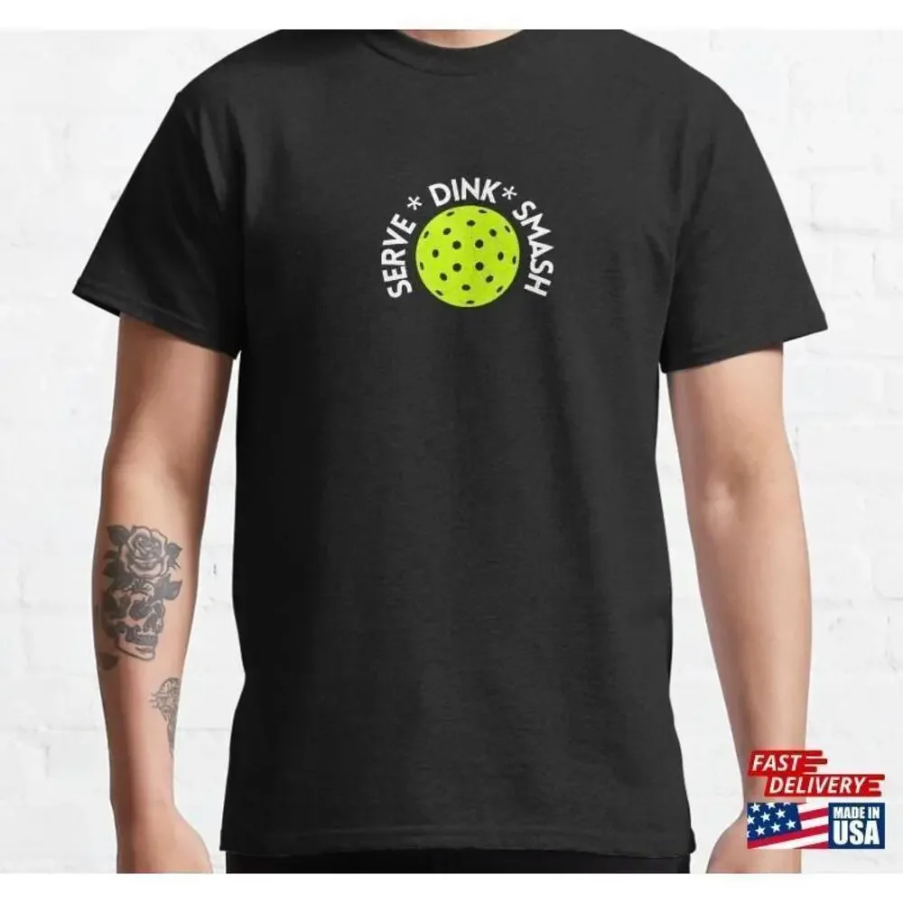 Black Graphic Tee with Pickleball Design - Picture 1 of 4